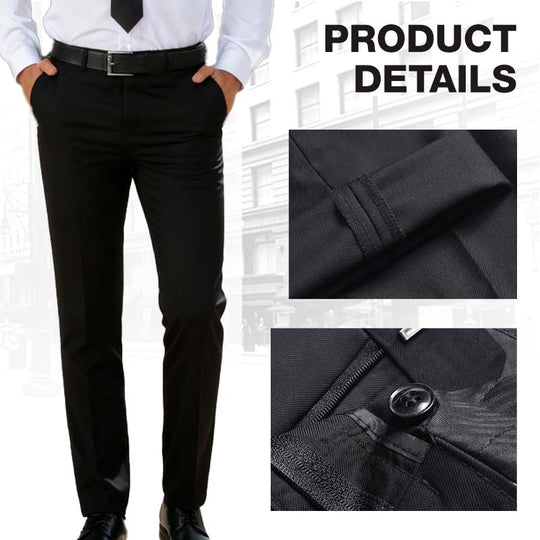 Pantalones de traje elásticos informales, ligeros y de ajuste clásico para hombre