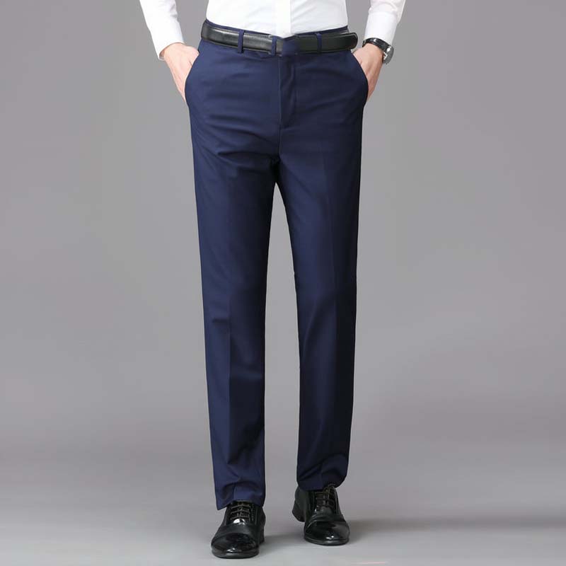 Pantalones de traje elásticos informales, ligeros y de ajuste clásico para hombre