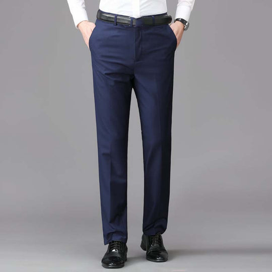 Pantalones de traje elásticos informales, ligeros y de ajuste clásico para hombre