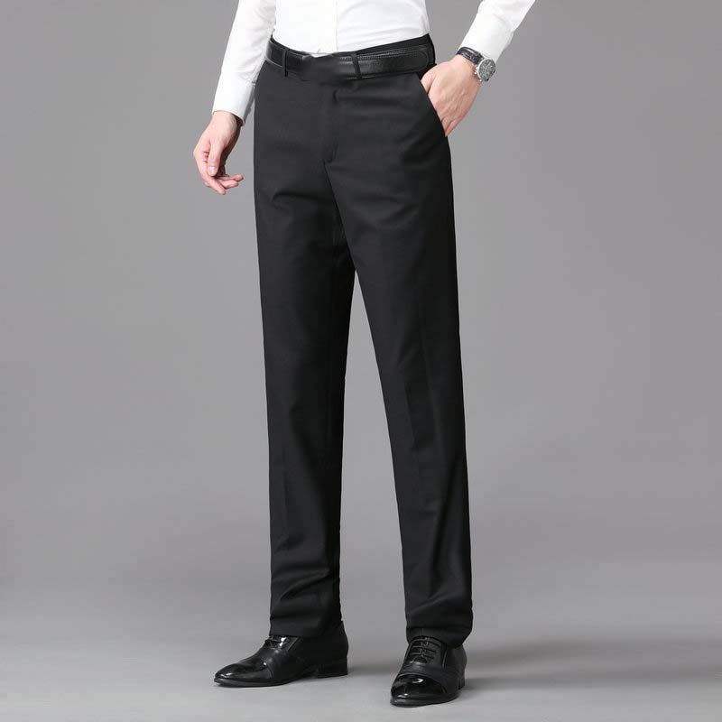 Pantalones de traje elásticos informales, ligeros y de ajuste clásico para hombre