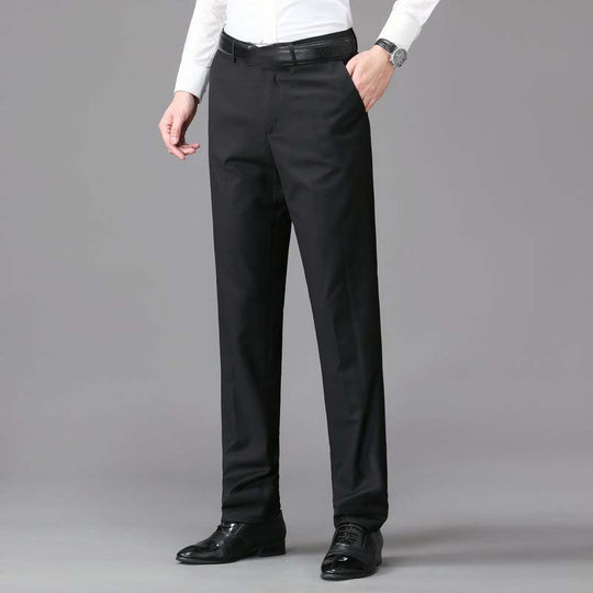 Pantalones de traje elásticos informales, ligeros y de ajuste clásico para hombre