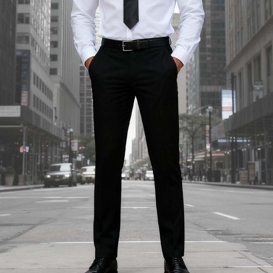 Pantalones de traje elásticos informales, ligeros y de ajuste clásico para hombre