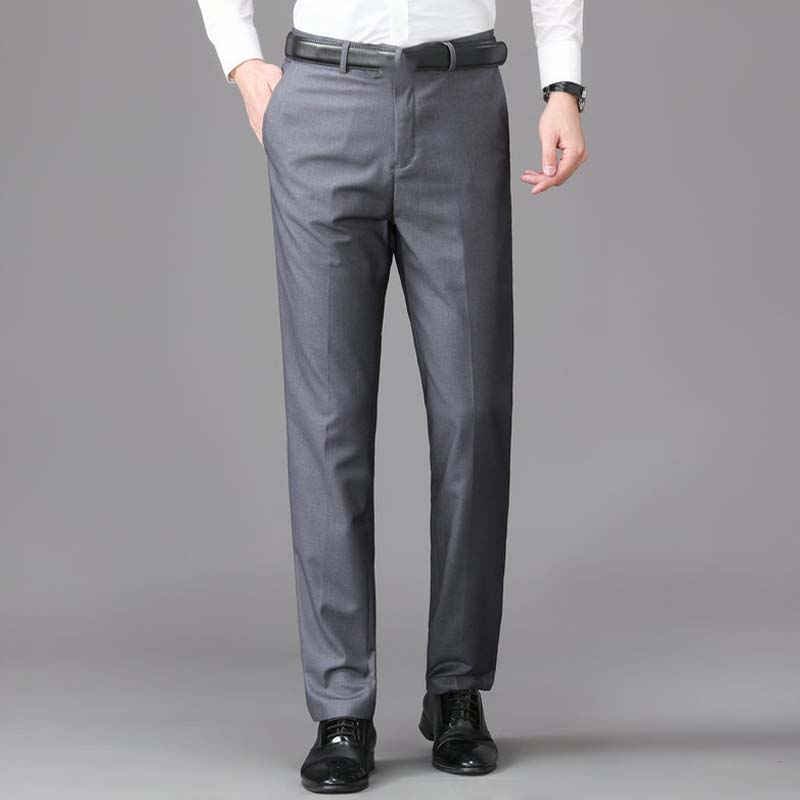 Pantalones de traje elásticos informales, ligeros y de ajuste clásico para hombre