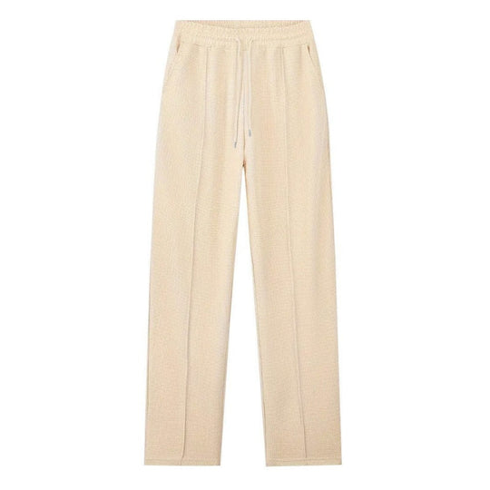 Completo da uomo con felpa in maglia waffle e pantaloni a gamba dritta