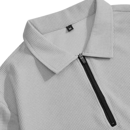 Completo da uomo con felpa in maglia waffle e pantaloni a gamba dritta