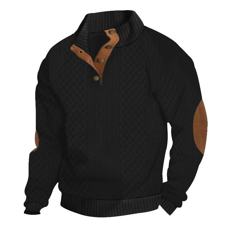 Miesten kuvioitu jacquard-kauluspaita