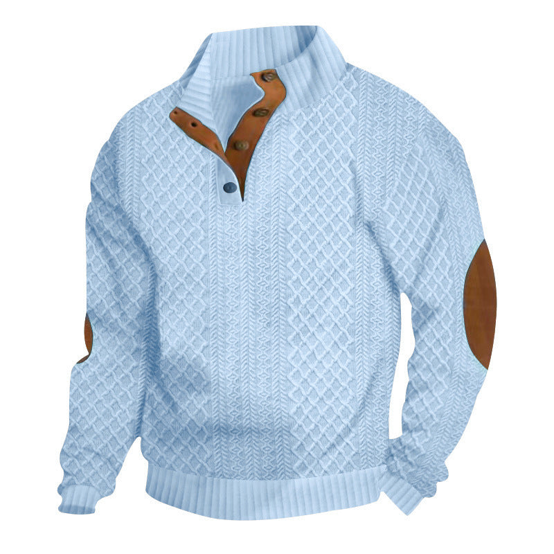 Miesten kuvioitu jacquard-kauluspaita