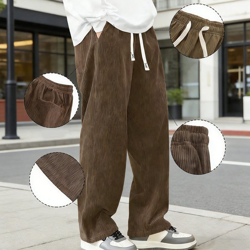 ✨🔥Pantaloni da uomo a gamba larga con coulisse e tasche