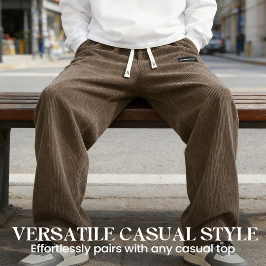✨🔥Pantaloni da uomo a gamba larga con coulisse e tasche
