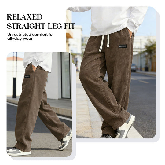 ✨🔥Pantaloni da uomo a gamba larga con coulisse e tasche