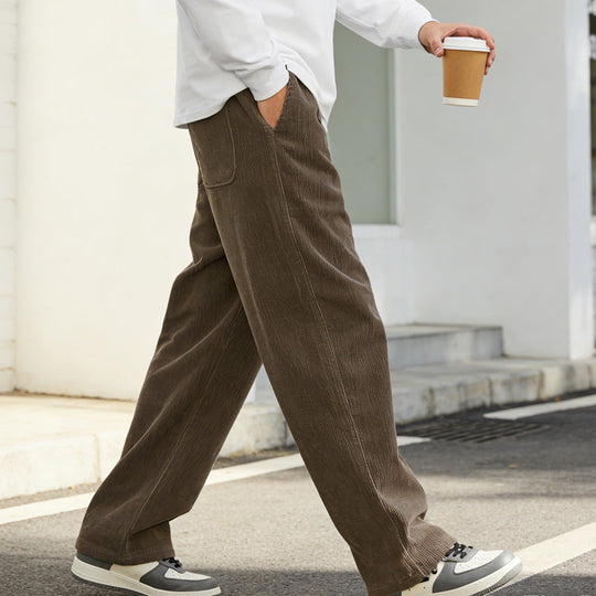 ✨🔥Pantaloni da uomo a gamba larga con coulisse e tasche