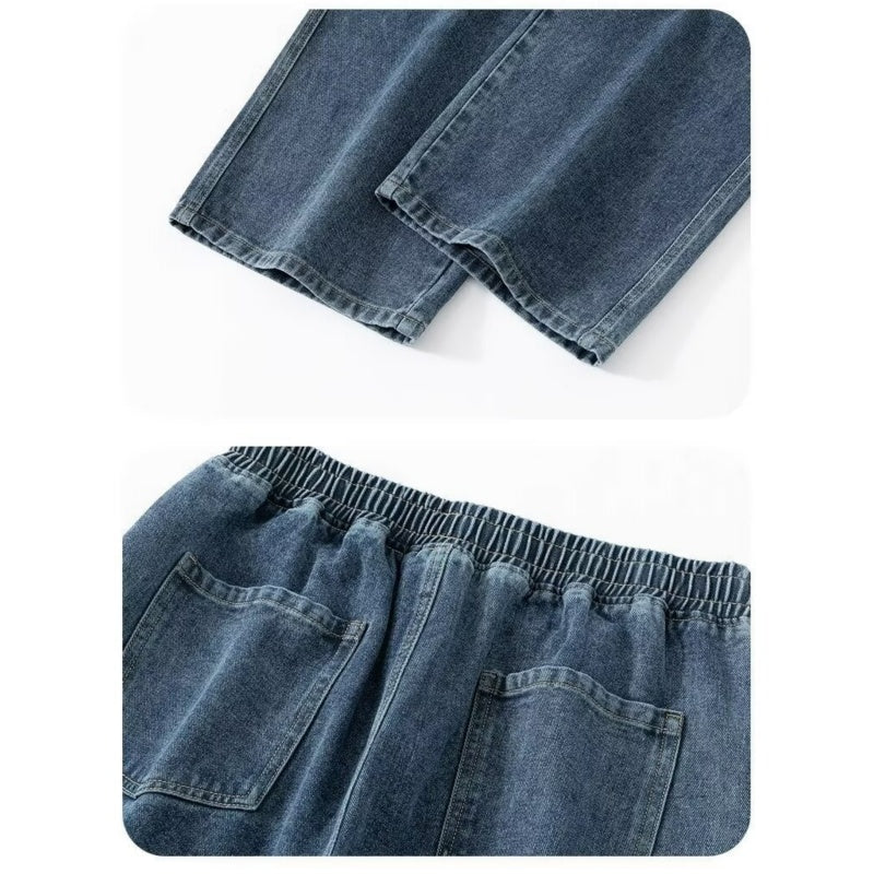 Jeans da uomo a gamba larga, vestibilità comoda, casual
