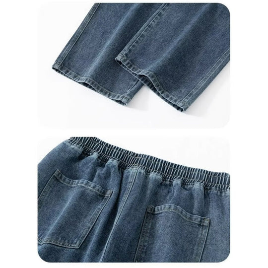 Jeans da uomo a gamba larga, vestibilità comoda, casual