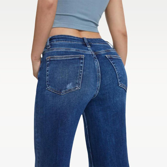 👖💃 Ženske traperice srednje niskog struka s vrećastim nogavicama – rastezljive široke nogavice, strukturirani kroj &  Svakodnevni stil ✨