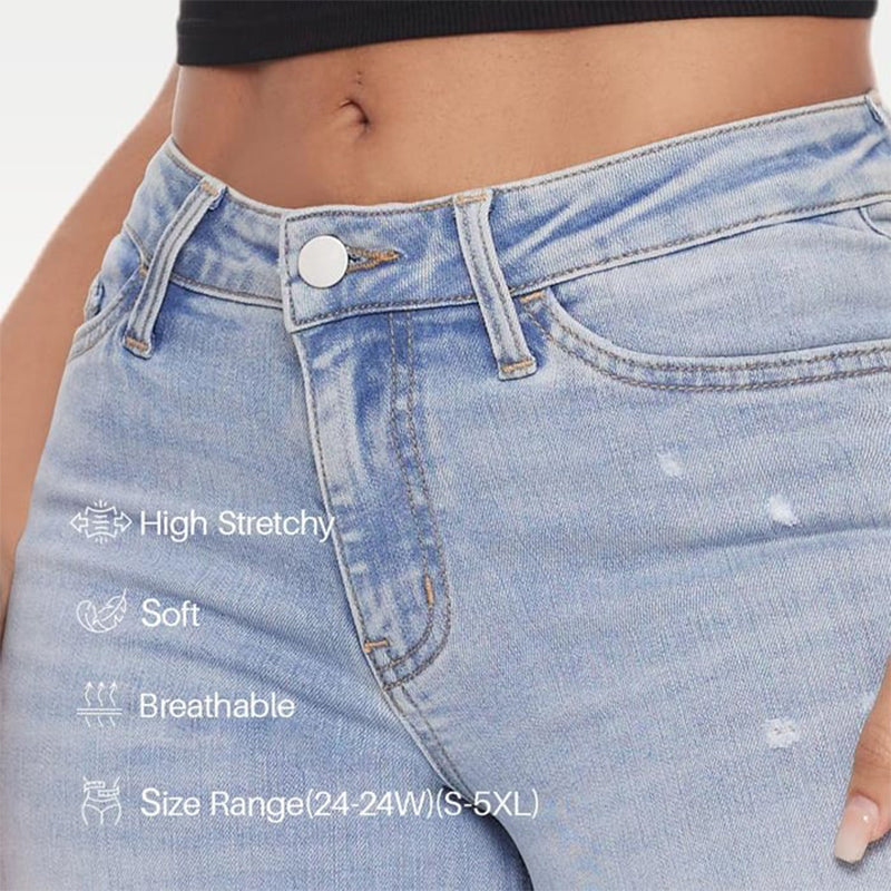 👖💃 Ženske traperice srednje niskog struka s vrećastim nogavicama – rastezljive široke nogavice, strukturirani kroj &  Svakodnevni stil ✨
