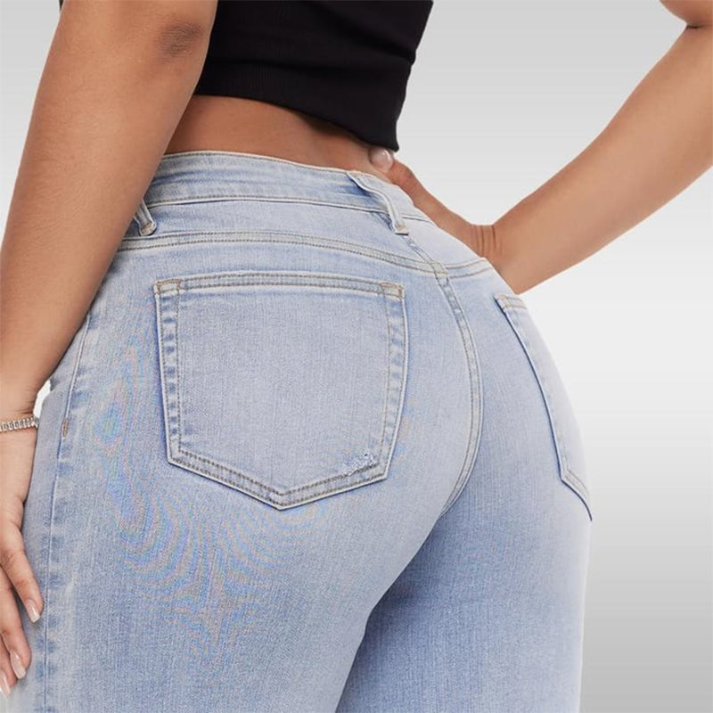 👖💃 Ženske traperice srednje niskog struka s vrećastim nogavicama – rastezljive široke nogavice, strukturirani kroj &  Svakodnevni stil ✨