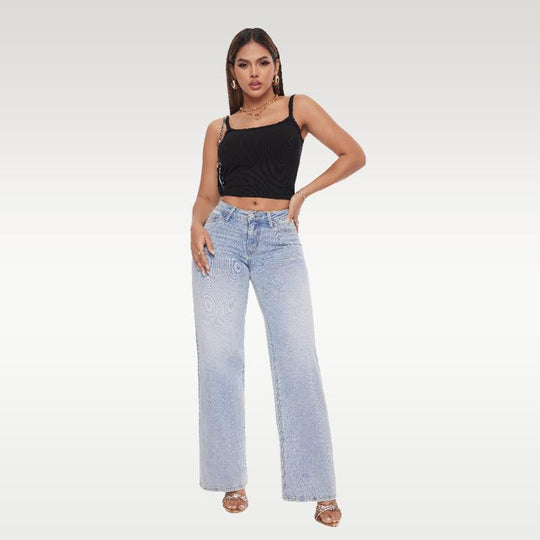 👖💃 Ženske traperice srednje niskog struka s vrećastim nogavicama – rastezljive široke nogavice, strukturirani kroj &  Svakodnevni stil ✨