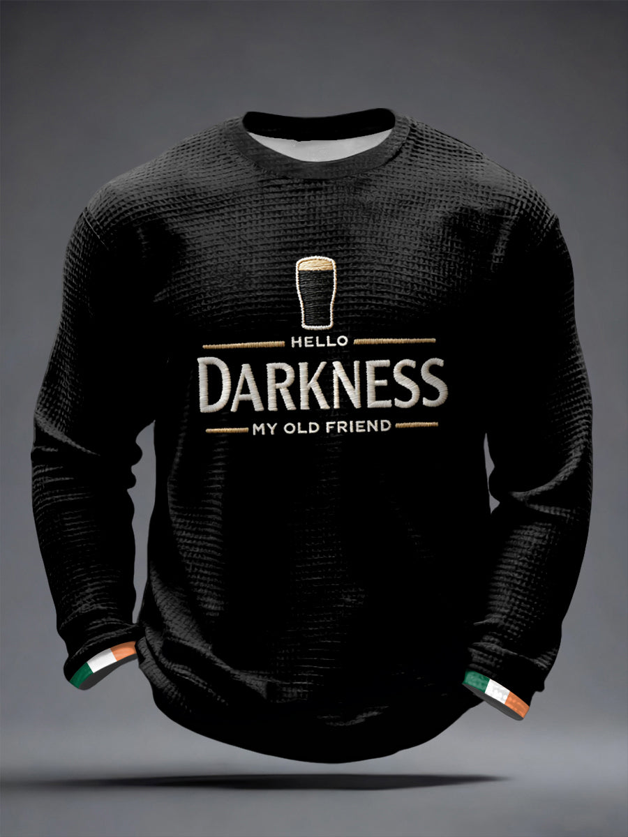 Herre Hello Darkness My Old Friend Vaffel langærmet T-shirt
