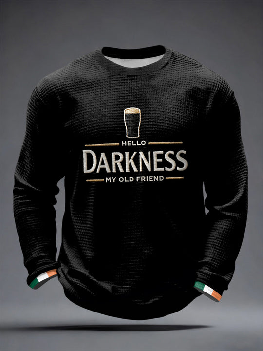 Herre Hello Darkness My Old Friend Vaffel langærmet T-shirt