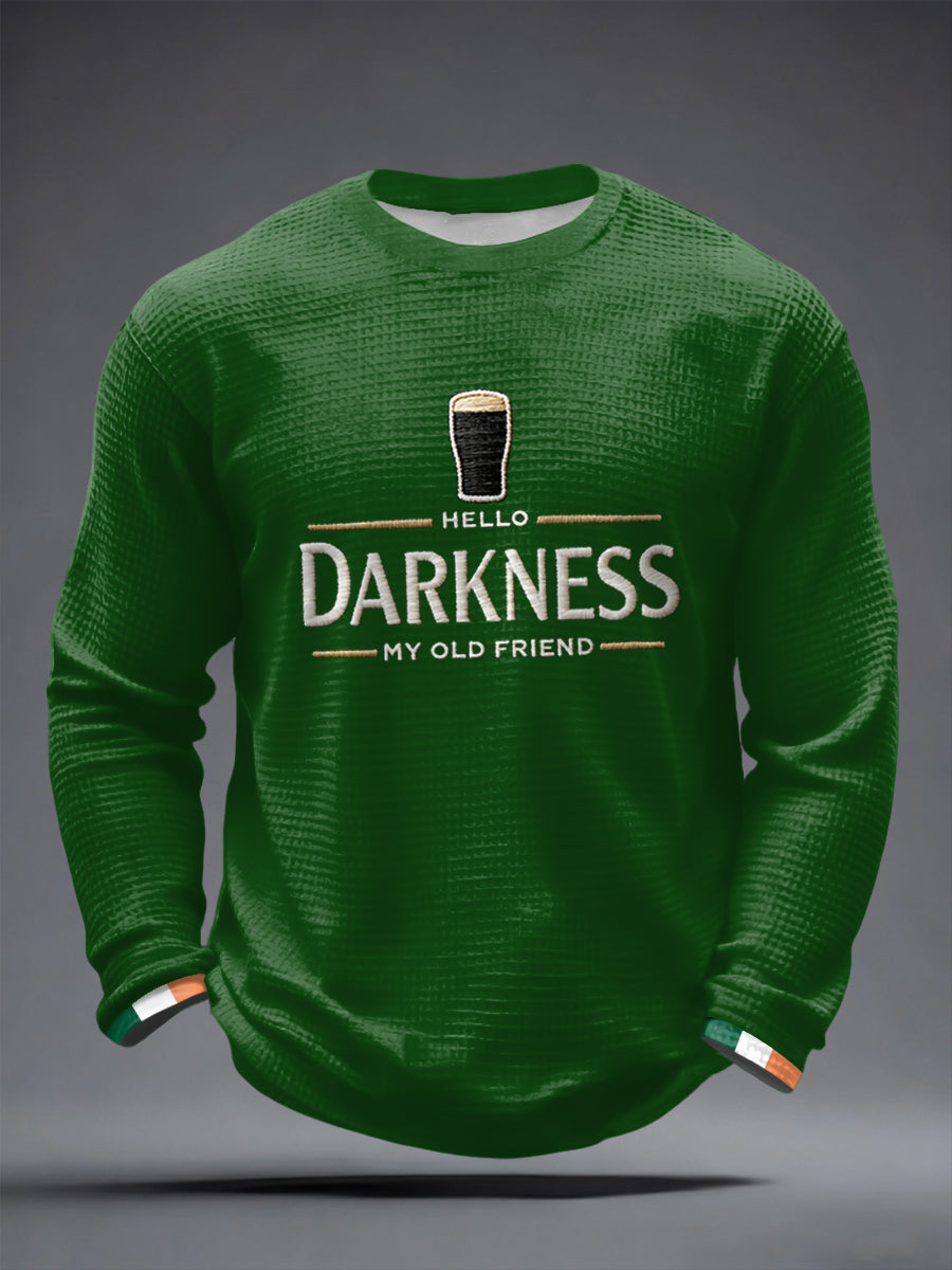 Herre Hello Darkness My Old Friend Vaffel langærmet T-shirt