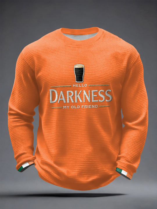 Herre Hello Darkness My Old Friend Vaffel langærmet T-shirt
