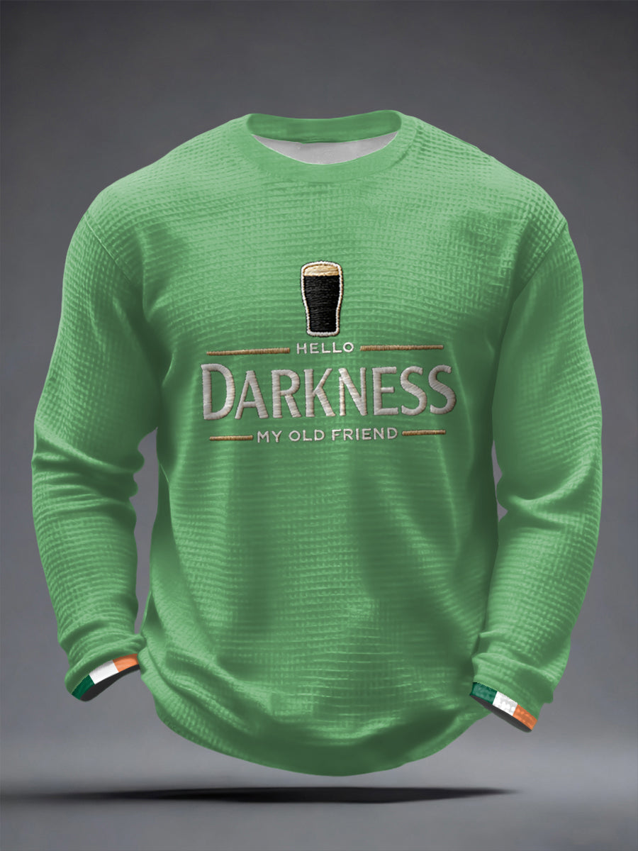 Herre Hello Darkness My Old Friend Vaffel langærmet T-shirt