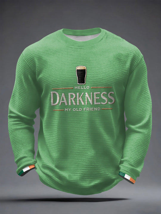 Herre Hello Darkness My Old Friend Vaffel langærmet T-shirt