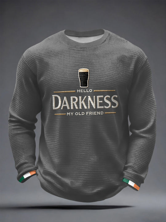 Herre Hello Darkness My Old Friend Vaffel langærmet T-shirt