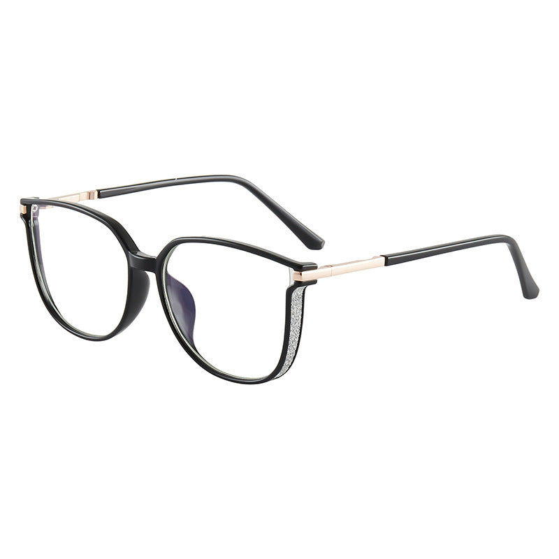 Modische HD-Anti-Blu-Ray-Brille für Damen mit großem Rahmen