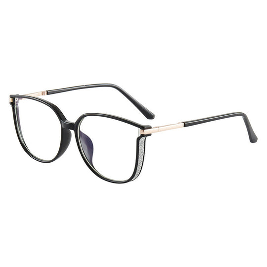 Modische HD-Anti-Blu-Ray-Brille für Damen mit großem Rahmen