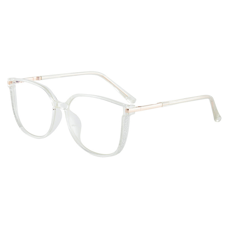Modische HD-Anti-Blu-Ray-Brille für Damen mit großem Rahmen