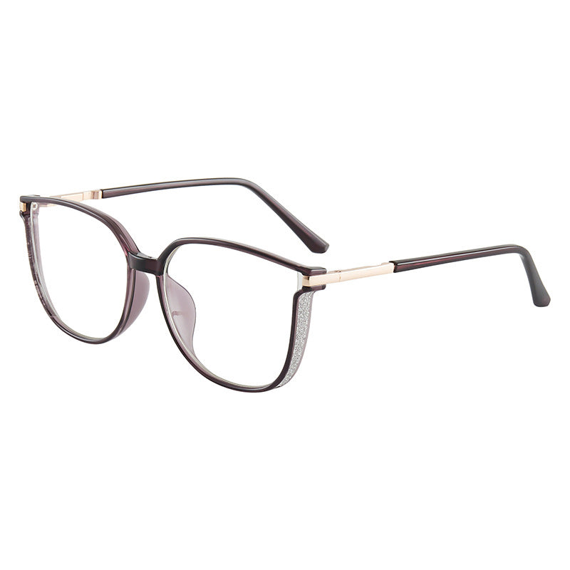 Modische HD-Anti-Blu-Ray-Brille für Damen mit großem Rahmen