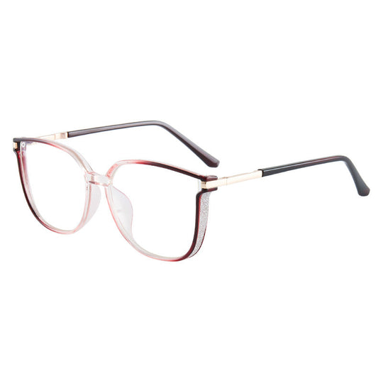 Modische HD-Anti-Blu-Ray-Brille für Damen mit großem Rahmen