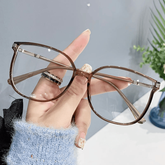 Modische HD-Anti-Blu-Ray-Brille für Damen mit großem Rahmen