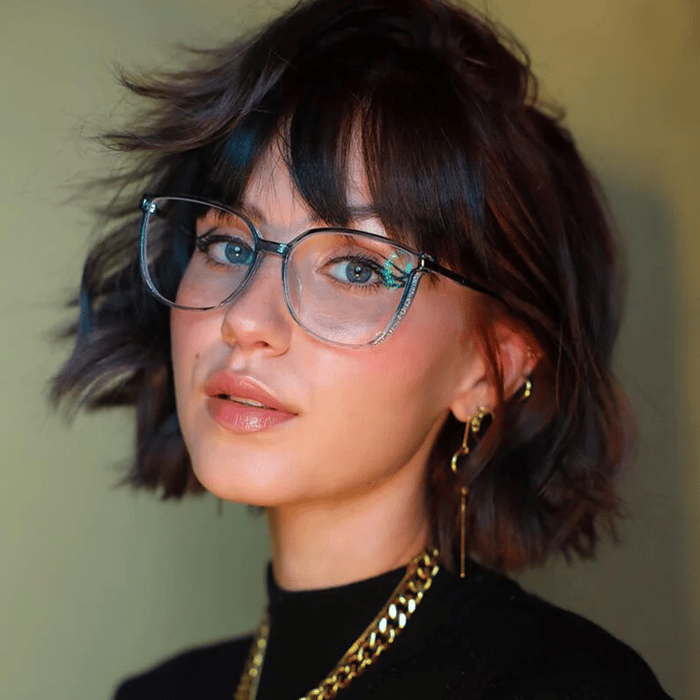 Modische HD-Anti-Blu-Ray-Brille für Damen mit großem Rahmen