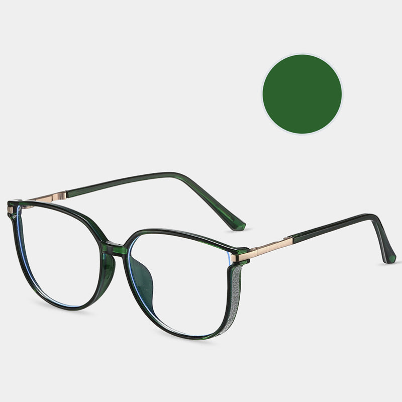 Modische HD-Anti-Blu-Ray-Brille für Damen mit großem Rahmen