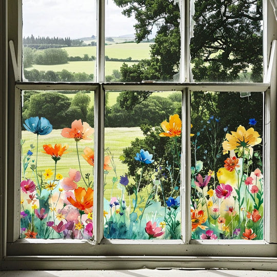 ✨LAST DAY SALE 50% OFF!💐Colorful Floral Bouquet Window Sticker🖼️