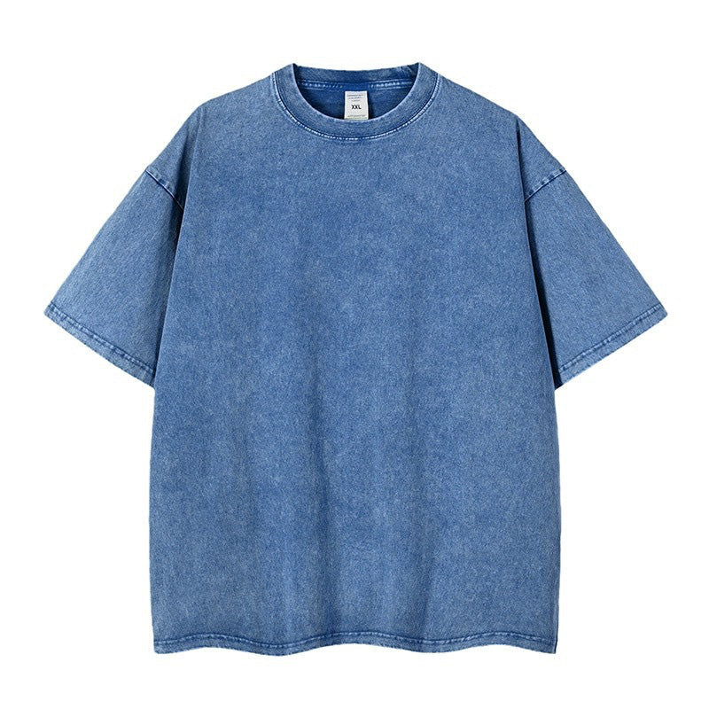 Oversized Tshirts Unisex Gym Vintage Heavyweight T Shirts Cotton Workout Acid Wash Baggy Tees