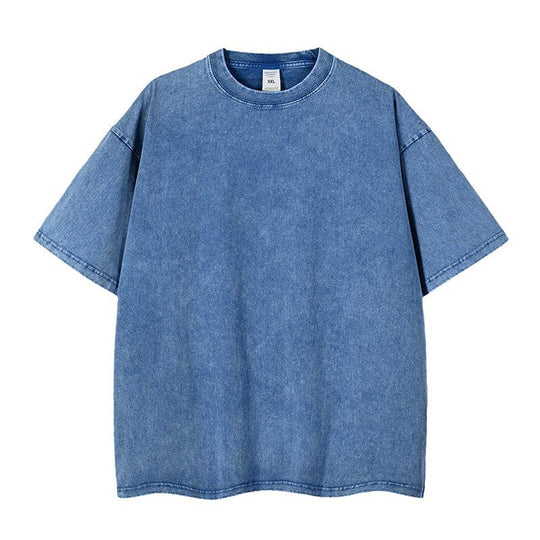 Oversized Tshirts Unisex Gym Vintage Heavyweight T Shirts Cotton Workout Acid Wash Baggy Tees