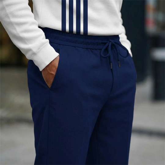 Men's Graphic Print Pullover & Pants Set