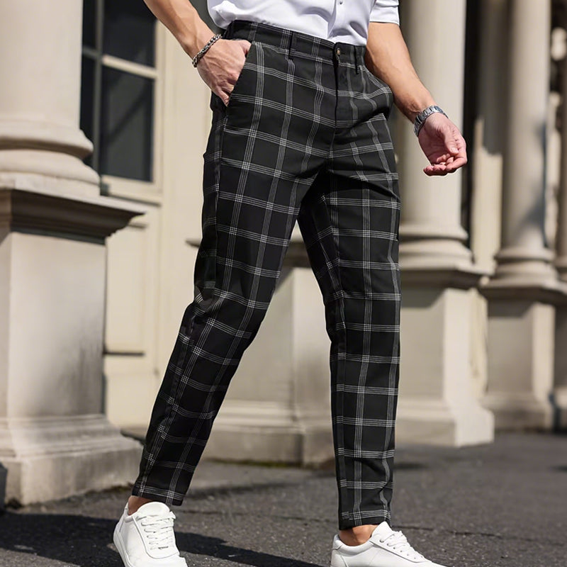 Slim-Fit plaidbukser til mænd