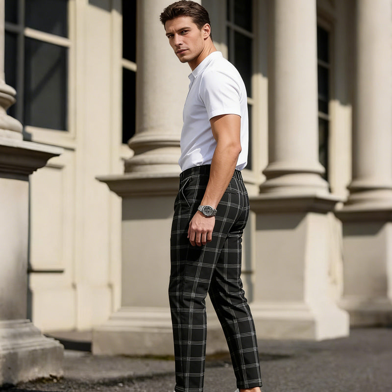 Slim-Fit plaidbukser til mænd