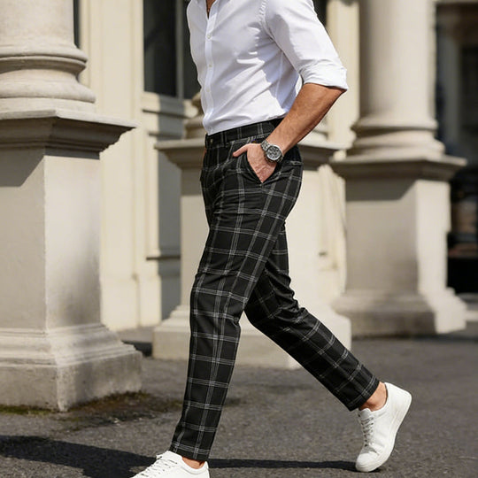 Slim-Fit plaidbukser til mænd