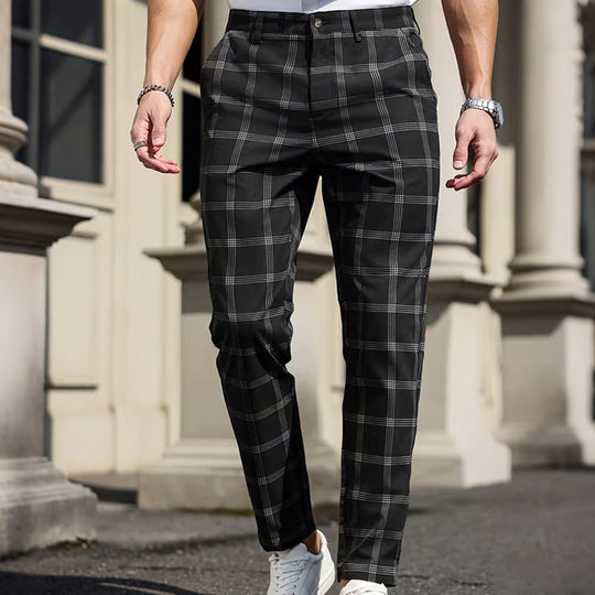 Slim-Fit plaidbukser til mænd