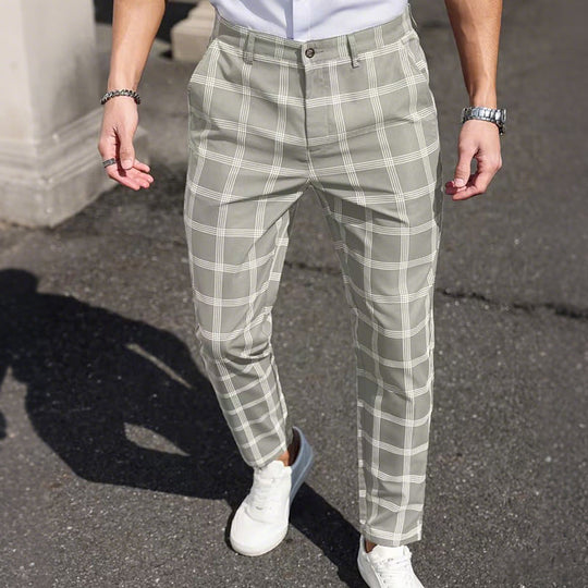 Slim-Fit plaidbukser til mænd