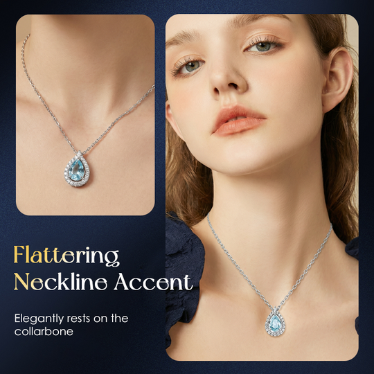 💕Elegant Blue Teardrop Necklace for Women