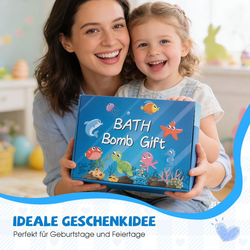🔥12 قطعة/عبوة🛁 قنابل استحمام طبيعية للأطفال مع فقاعات ضخمة &  مفاجأة بالداخل 🥚✨