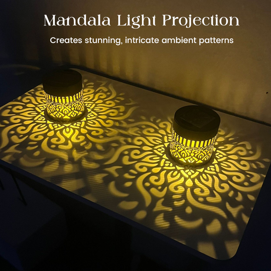 🌞 50% OFF NOW! 🌀 Solar Mandala Light – Stunning Pattern Projection, 2-in-1 Floor & Wall Design & IP65 Waterproof Auto On/Off 🌿