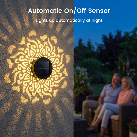 🌞 50% OFF NOW! 🌀 Solar Mandala Light – Stunning Pattern Projection, 2-in-1 Floor & Wall Design & IP65 Waterproof Auto On/Off 🌿