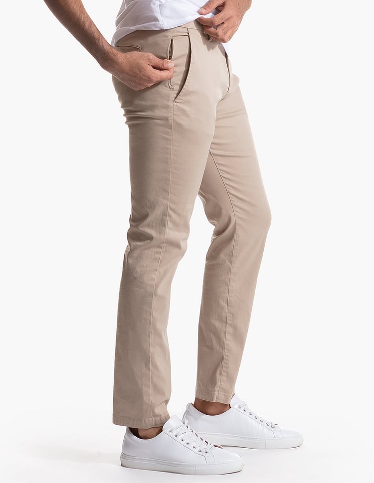 Męskie, codzienne, rozciągliwe spodnie khaki